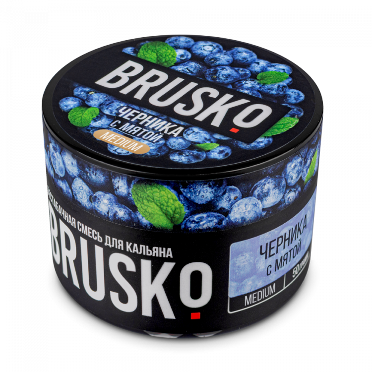 Бестабачная смесь BRUSKO Medium - Черника с мятой 250 гр