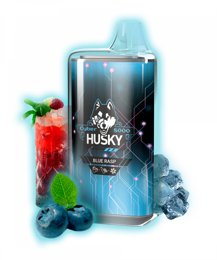 Одноразовая электронная сигарета Husky CYBER (8000) - BLUE RASP (Малино-Черничный Лимонад)
