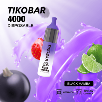 Одноразовая электронная сигарета Tikobar 4000 - Black Mamba (Смородина Лайм Клубника)