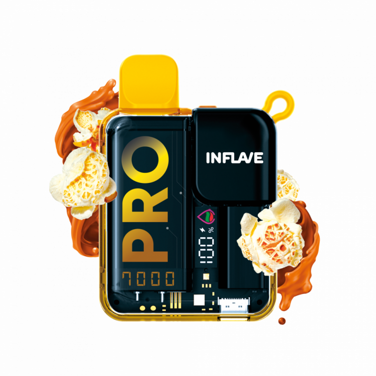 (М) Одноразовая электронная сигарета Inflave Pro 7000 - Карамельный попкорн