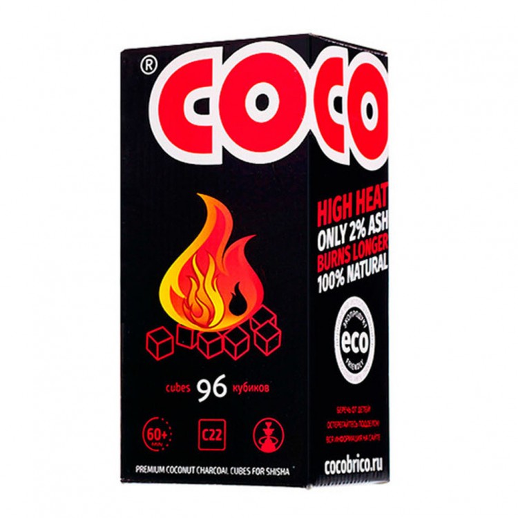 Уголь для кальяна Cocobrico 96 шт (22 мм)